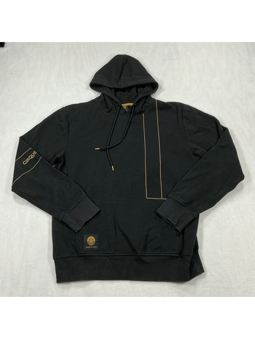 Cirque du Soleil Black Pullover‎ Hoodie with Gold Logo and Contrast Stitching, S